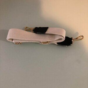 Navy Blue & white adjustable purse strap with gold hardware